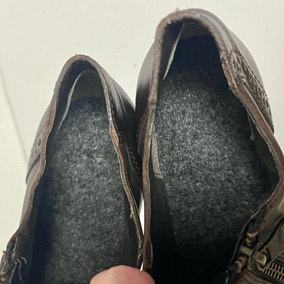 Reiker Louise 80 Leather Ruching Antique Heeled Oxford Shoe Brown Teak Sz 39 - Picture 14 of 16